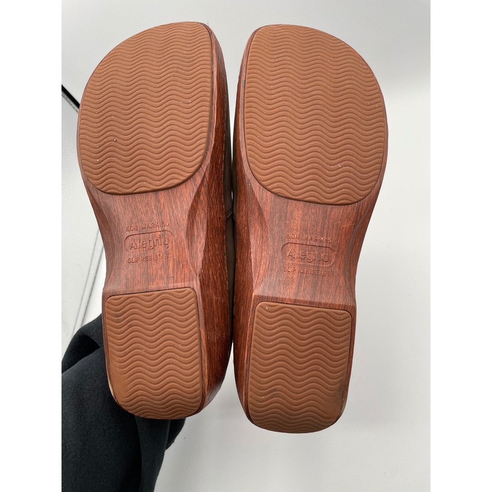 Alegria ORYGIN Slip On Clogs Loafers Brown Leather Orthopedic Women 41 Gorpcore - Picture 6 of 8